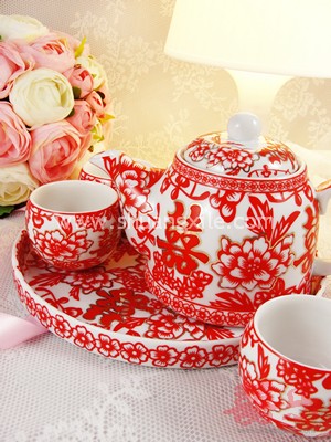 Teaset - Gold Red Happiness
